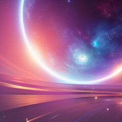 Fototapeta premium Planets and galaxy, science fiction wallpaper. Beauty of deep space. Billions of galaxies in the universe Cosmic art background