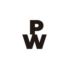 Obraz premium letter pw simple linked logo vector