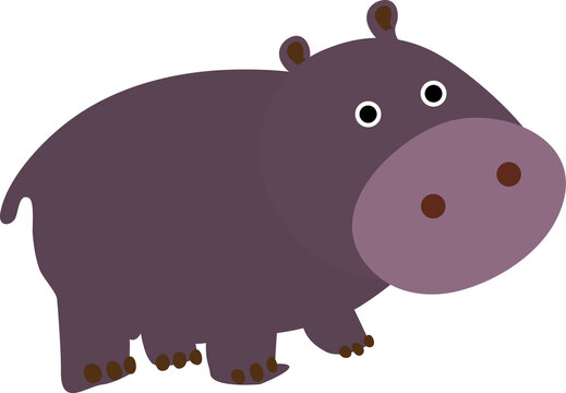  hippopotamus cartoon hand drawn animal