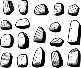 Indoor Bouldering Stones Vintage Outline Icon In Hand-drawn Style