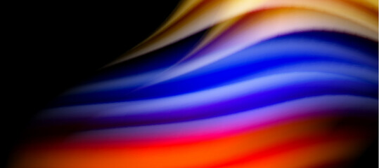Rainbow color wave lines on black. Techno or business abstract background for posters, covers, banners, brochures, websites