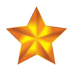 golden stars icon vector .Collection of realistic 3D multicolored vector star shapes on white background.