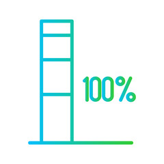 Achievement performance business icon with blue and green gradient outline style. success, goal, achievement, business, target, concept, leadership. Vector Illustration