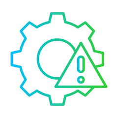 Management failure performance business icon with blue and green gradient outline style. failure, business, problem, management, risk, solution, crisis. Vector Illustration