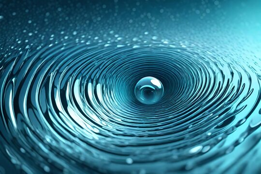Clear Water drop with circular waves 