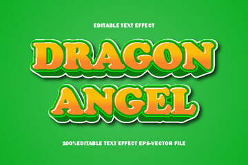 Dragon Angel Editable Text Effect 3D Emboss Gradient Style