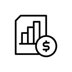 Finance analysis performance business icon with black outline style. business, analysis, financial, finance, chart, graph, technology. Vector Illustration