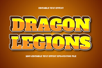 Fototapeta premium Dragon Legions Editable Text Effect 3D Emboss Gradient Style