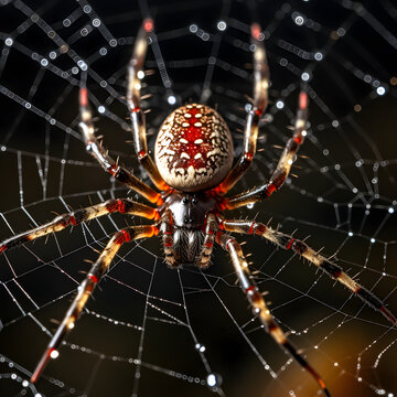 Spider in a spiderweb. Generative ai. 