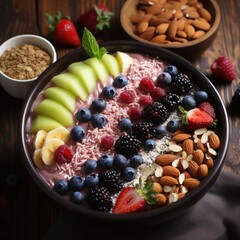 a bowl of mixed fruits and berries