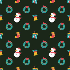 Cute Christmas Seamless Pattern Background