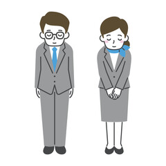 お辞儀をする男女　コンシェルジュ