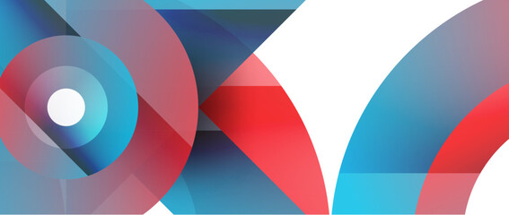 Obraz premium Geometric fusion - abstract harmony of triangles and circles in minimalist background design. Shapes and lines design for wallpaper, banner, background, landing page, wall art, invitation, prints