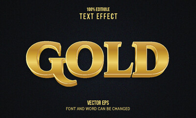Gold Editable 3d text effect style