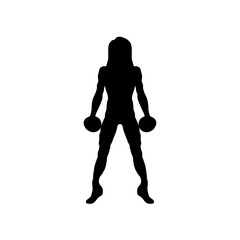 Girl gymming silhouette