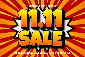 11.11 Sale Editable Text Effect 3D Emboss Gradient Style