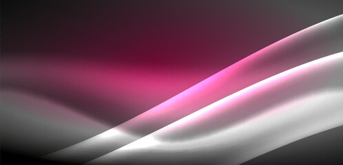 Neon-lit waves surge across background, mesmerizing dance of luminescence and motion. Dynamic backdrop captures essence of energy and modern aesthetics