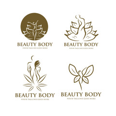 Collection of Yoga, Zen and Meditation logos, linear icons and elements. Bohemian style minimalist illustrations in pastel colors. Vector design