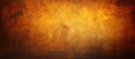 The vintage abstract background of the retro wall is adorned with a grunge gold pattern creating an artful and textured paper that exudes a warm orange glow in the light