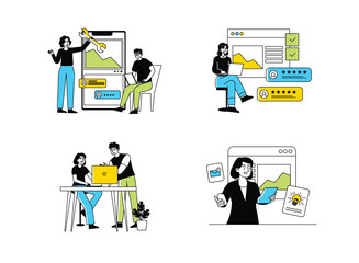 Set of Creative Work People | Creative Work Theme