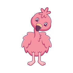 Cute Flamingo Character Design Illustration