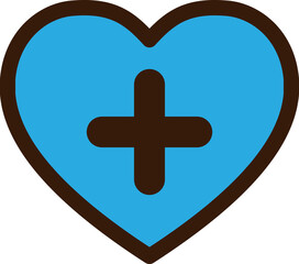 heart plus and minus icon  blue icon