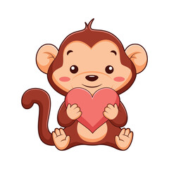 Cute Monkey Character Design Illustration