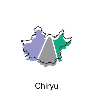Map City of Chiryu design, High detailed vector map of Japan Vector Design Template, suitable for your company