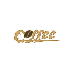 Vector illustration design of custom coffee writing in handwritten style or typography.  You can use it for your business needs such as cafes, bars, restaurants, etc.