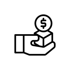 Benefit job business icon with black outline style. bonus, benefit, employee, health, business, work, compensation. Vector Illustration