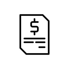 Contract job business icon with black outline style. contract, agreement, business, document, office, sign, signature. Vector Illustration