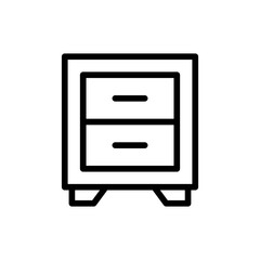 Cabinet job business icon with black outline style. white, cabinet, interior, home, furniture, room, modern. Vector Illustration
