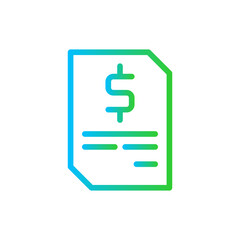 Contract job business icon with blue and green gradient outline style. contract, agreement, business, document, office, sign, signature. Vector Illustration