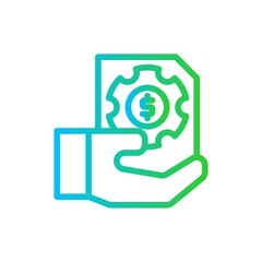 Skills job business icon with blue and green gradient outline style. concept, development, skill, career, training, management, business. Vector Illustration