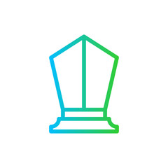 Award job business icon with blue and green gradient outline style. award, golden, winner, luxury, design, banner, celebration. Vector Illustration
