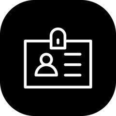 ID card job business icon with black filled line outline style. identity, business, identification, card, id, personal, name. Vector Illustration