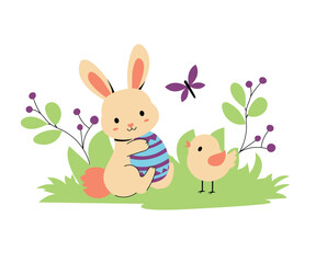 Easter Bunny With Easter Egg and Chick | Easter Edition