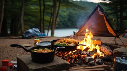 Try cooking various dishes outdoors and camping