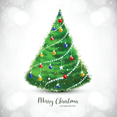  Beautiful shining christmas tree card background