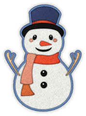 Snowman Patchwork Clipart - Winter Wonderland DIY Craft Kit - Quilted Snowman Graphic.