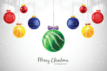 Decorative christmas shiny balls holiday card background