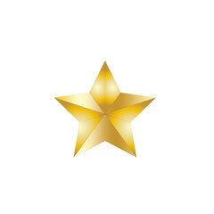3d yellow star gradient icon isolated on white background. star vector.