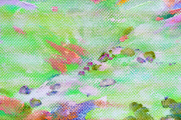 Colorful abstract oil painting art background. Texture of canvas and oil.