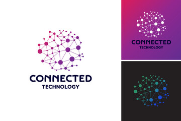 Connected Technology Logo: This asset is a logo design that represents the concept of connectivity and technology. It is suitable for tech companies, start-ups, and businesses in the IT industry.