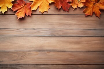 Naklejka na ściany i meble wood background with maple tree autumn season