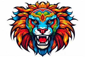 Obraz premium Lion head mascot. illustration for t-shirt or poster