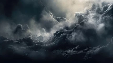 Rolgordijnen abstract mystical scary black smoke © Formoney