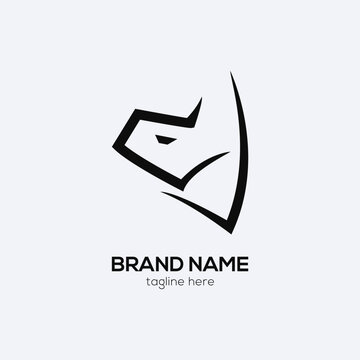 Rhino head logo template for brand 