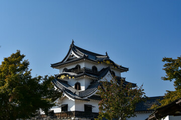 秋の青空に映える国宝彦根城