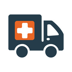 A flat-style icon for a delivery truck sign A van vector image is set against a solitary white background. The idea for a cargo car company